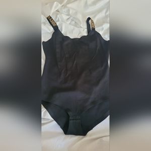 Juicy Couture Black Bodysuit/Shapewear With Studded Logo & Adjustable Straps
